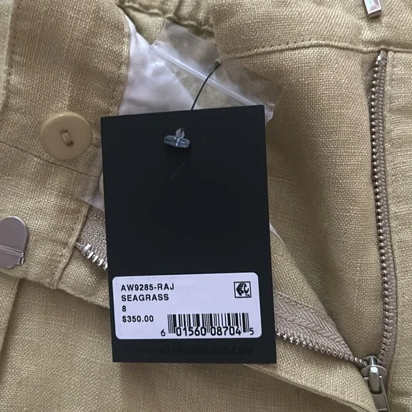 NWT : ATM Anthony Thomas Melillo Linen Shorts, Sz 8, Green - Picture 5 of 9